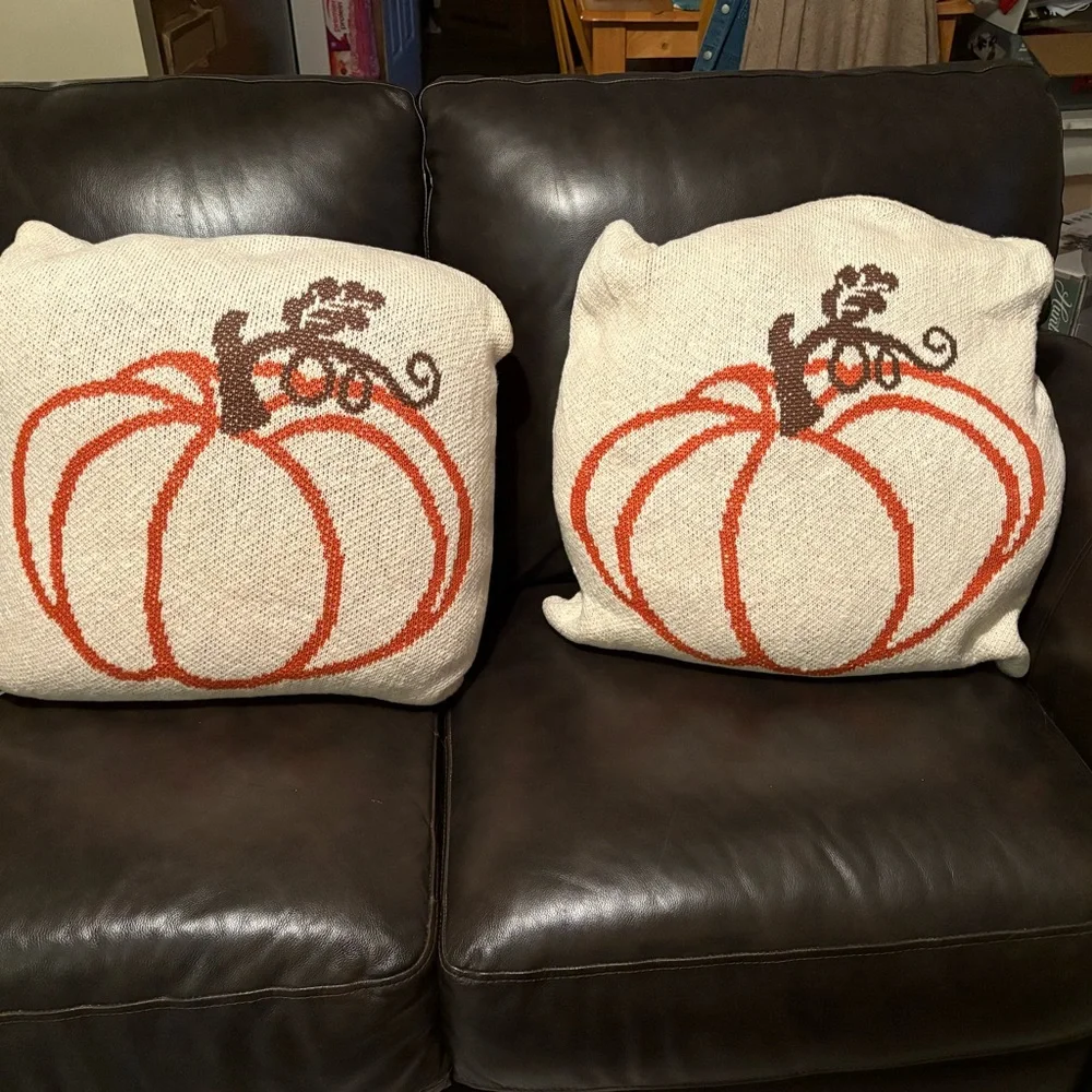 2 - Cupcakes & Cashmere Pumpkin throw pillows